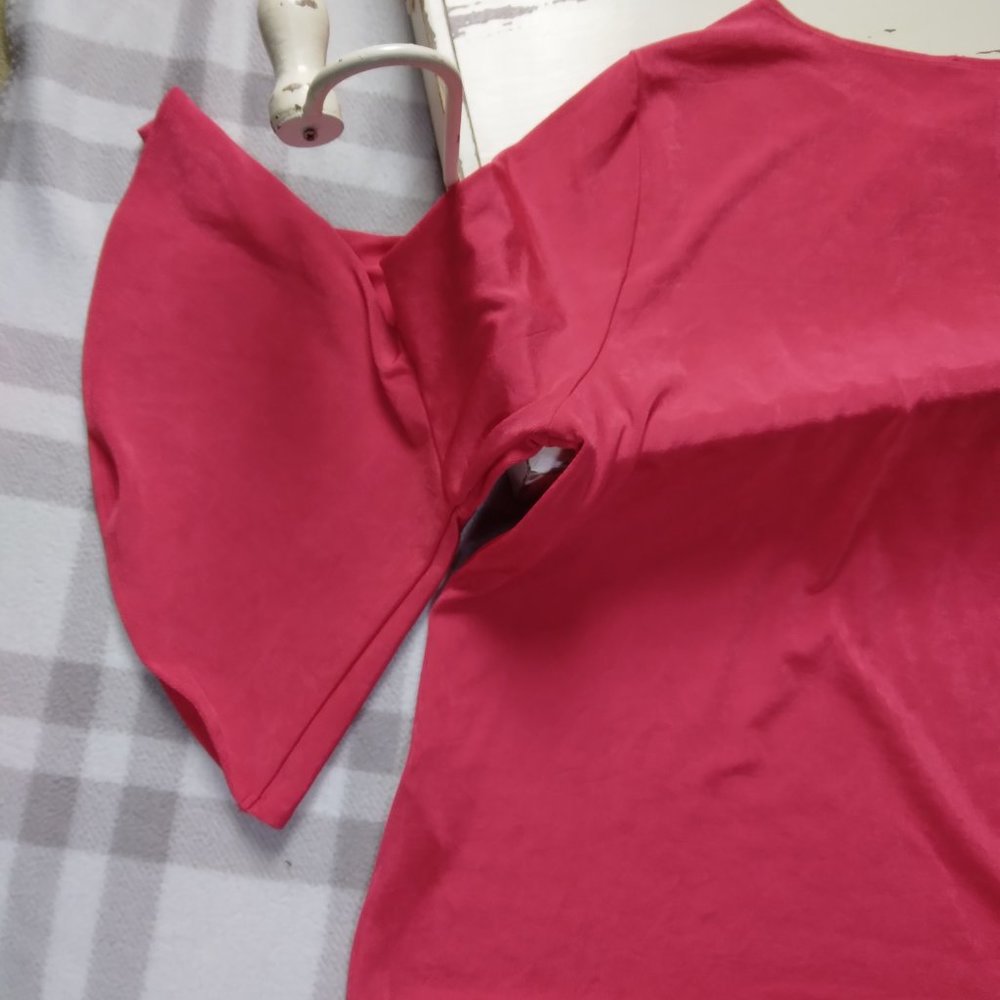Chico's Red Ruffle Sleeve Blouse - Picture 7 of 9